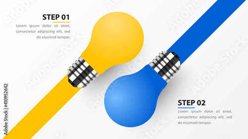 Infographic design template. Creative concept with 2 steps
