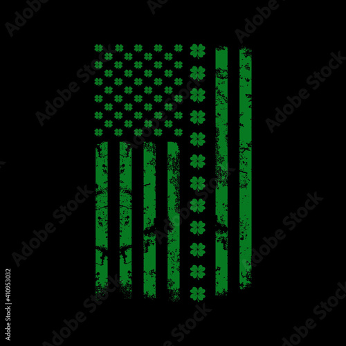 St Patrick's Day Accessories American Flag Shamrock vector illustration