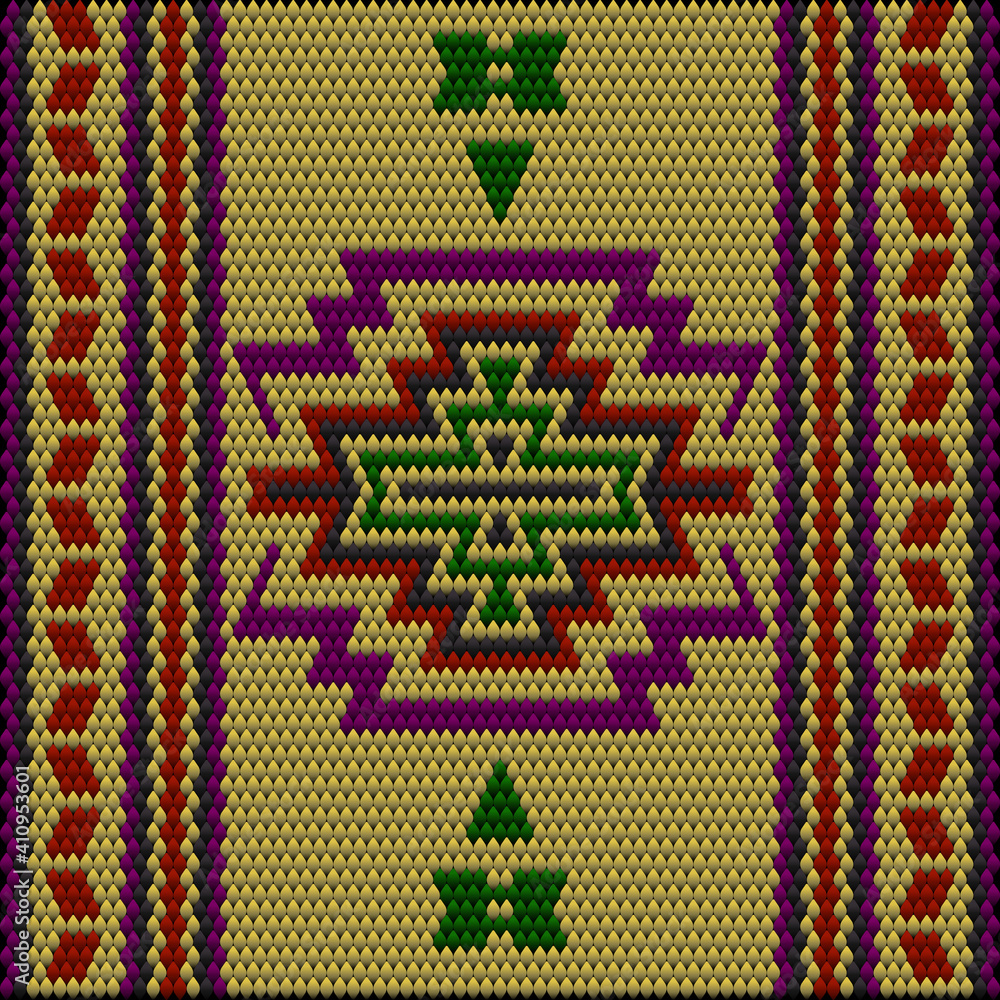 Seamless ethnic ornament for fabrics, interiors, ceramics and furniture in the style of Latin America. Seamless ethnic ornament for fabrics, interiors, ceramics and furniture in the style of Latin America.