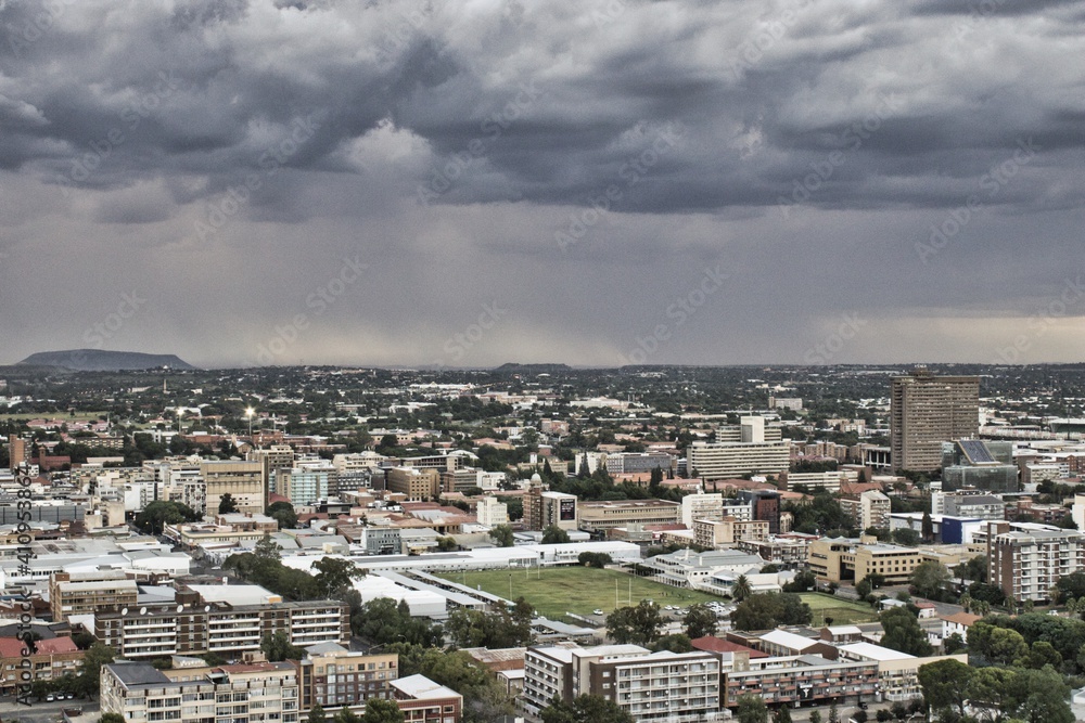 Bloemfontein rain storm from the lookout suburb