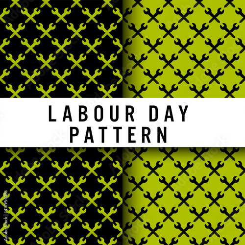 geometric seamless pattern, labour day seamless pattern, bolt and wrench. can use for, fabric, print on demand, fashion. photo
