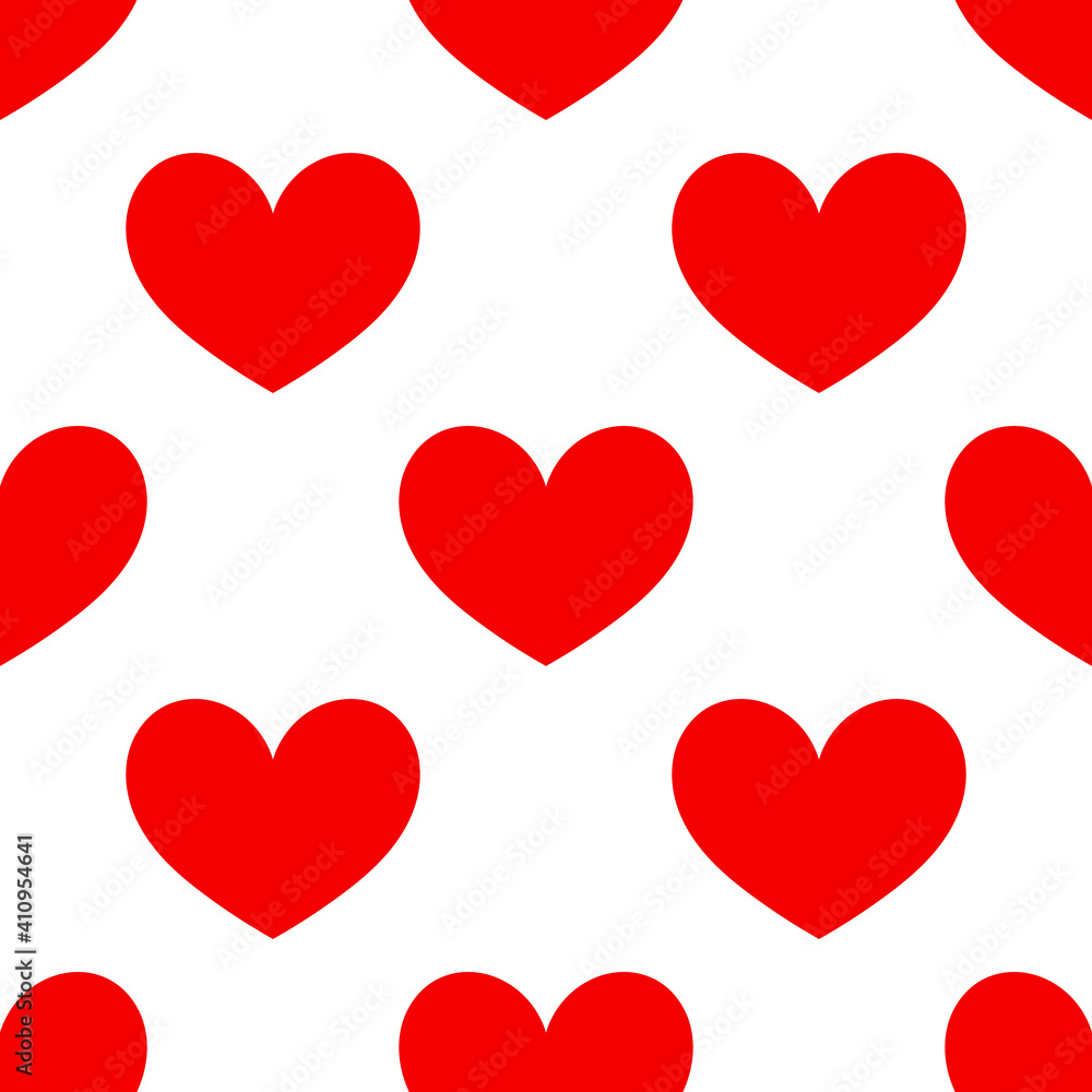 Red hearts seamless pattern.