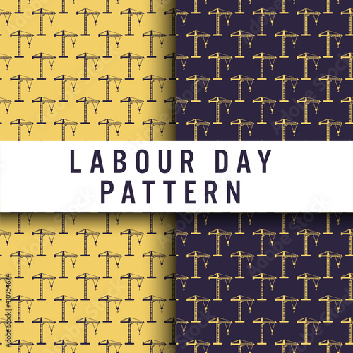 geometric seamless pattern, labour day seamless pattern, crane pattern. can use for, fabric, print on demand, fashion.