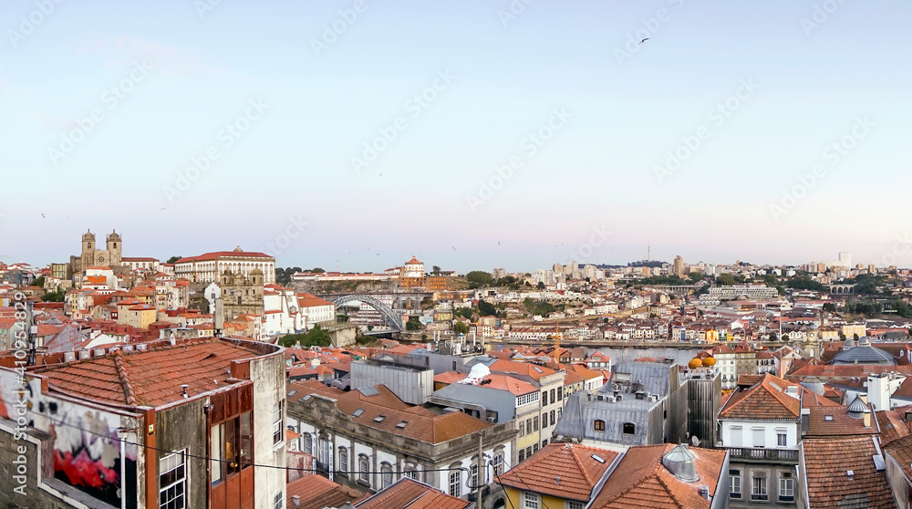 Cityscape of beautiful Porto and Vila Nova de Gaia, Portugal