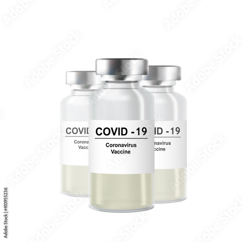 Coronavirus vaccine vector background. Covid-19 corona virus vaccination with vaccine bottle 