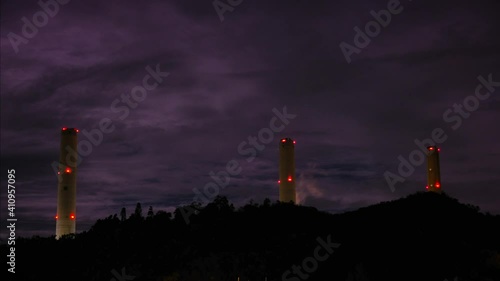 Moody Evening Power Station Towers (Lamma Island, Hong Kong)