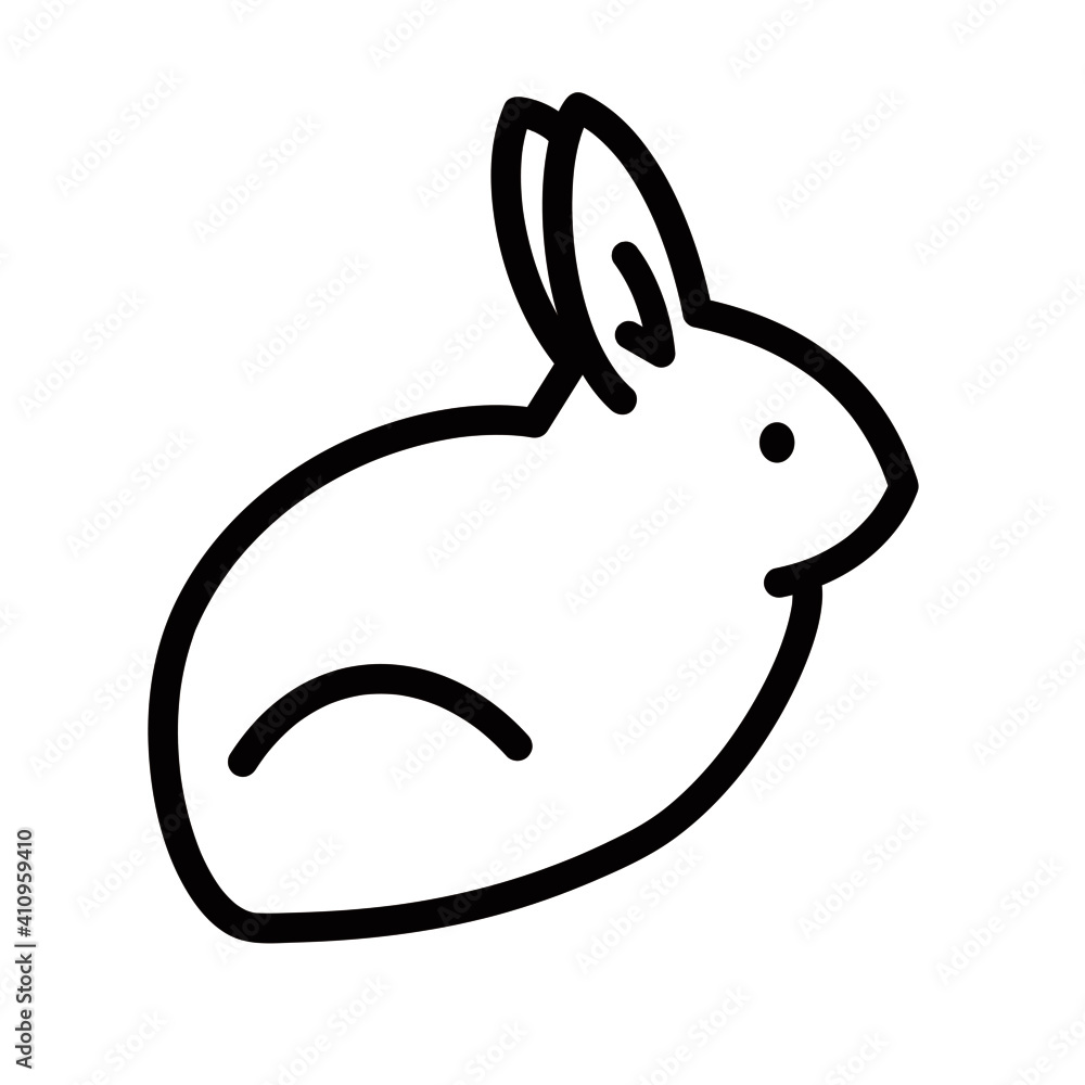Rabbit vector illustration. Mono line art, icon, logo. Rabbit vector illustration. Mono line art, icon, logo.