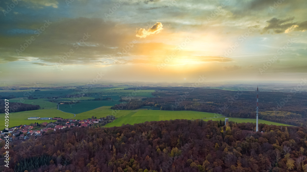 Airview Loebauer Berg in upper Lusatia