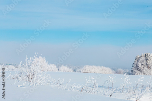 winter landscape in the Chuvash Republic ,filmed in early February