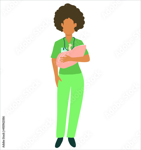 doctor vector image . A doctor with a child. children's doctor . Illustration. Medicine. doctor's appointment. health