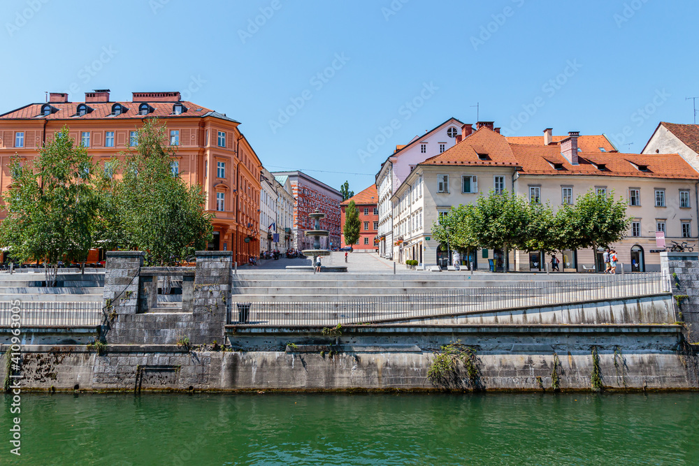 Ljubljana, Slowenien. Novi trg, 27.07.2018.