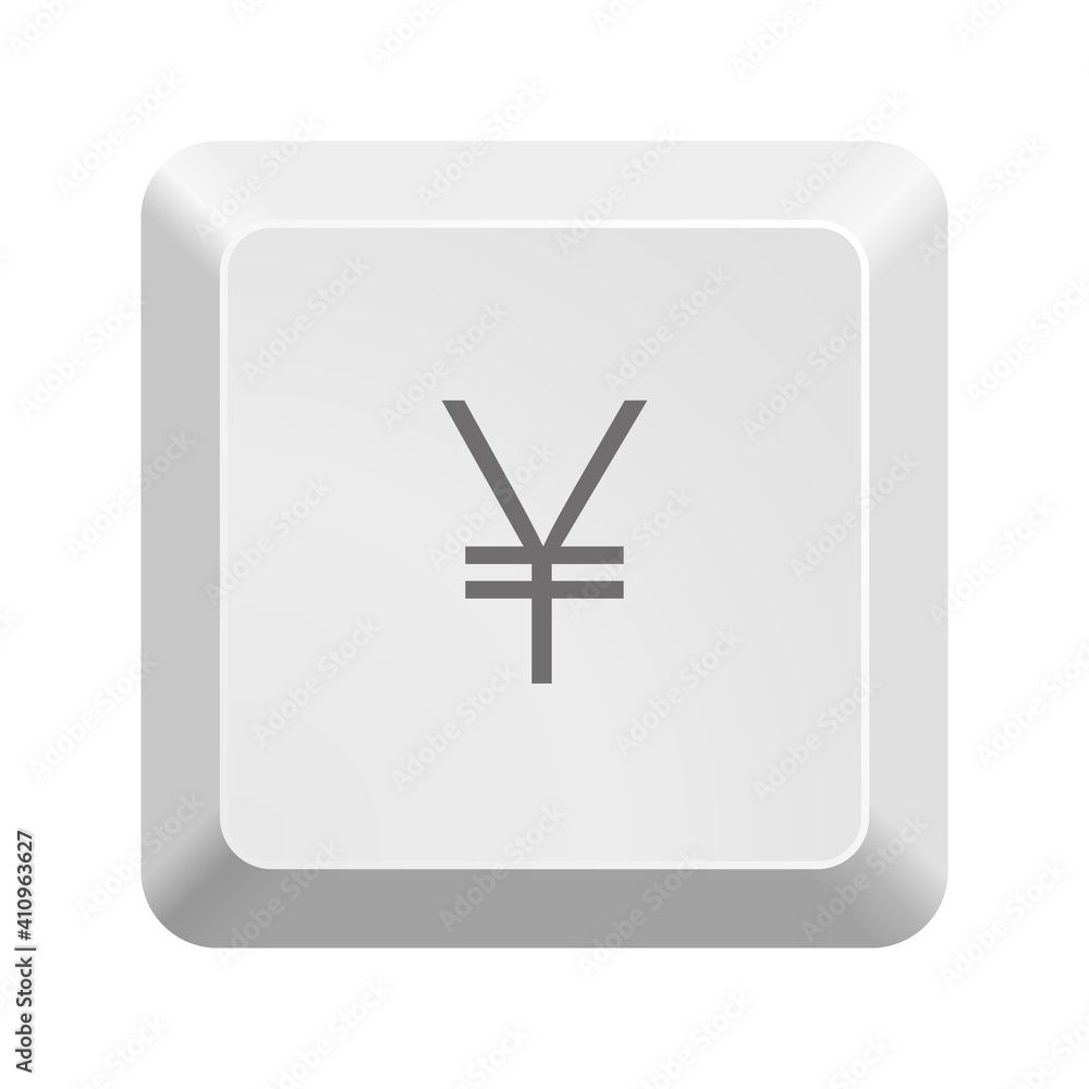 Obraz premium Button with yen symbol . Icon Vector Illustration.