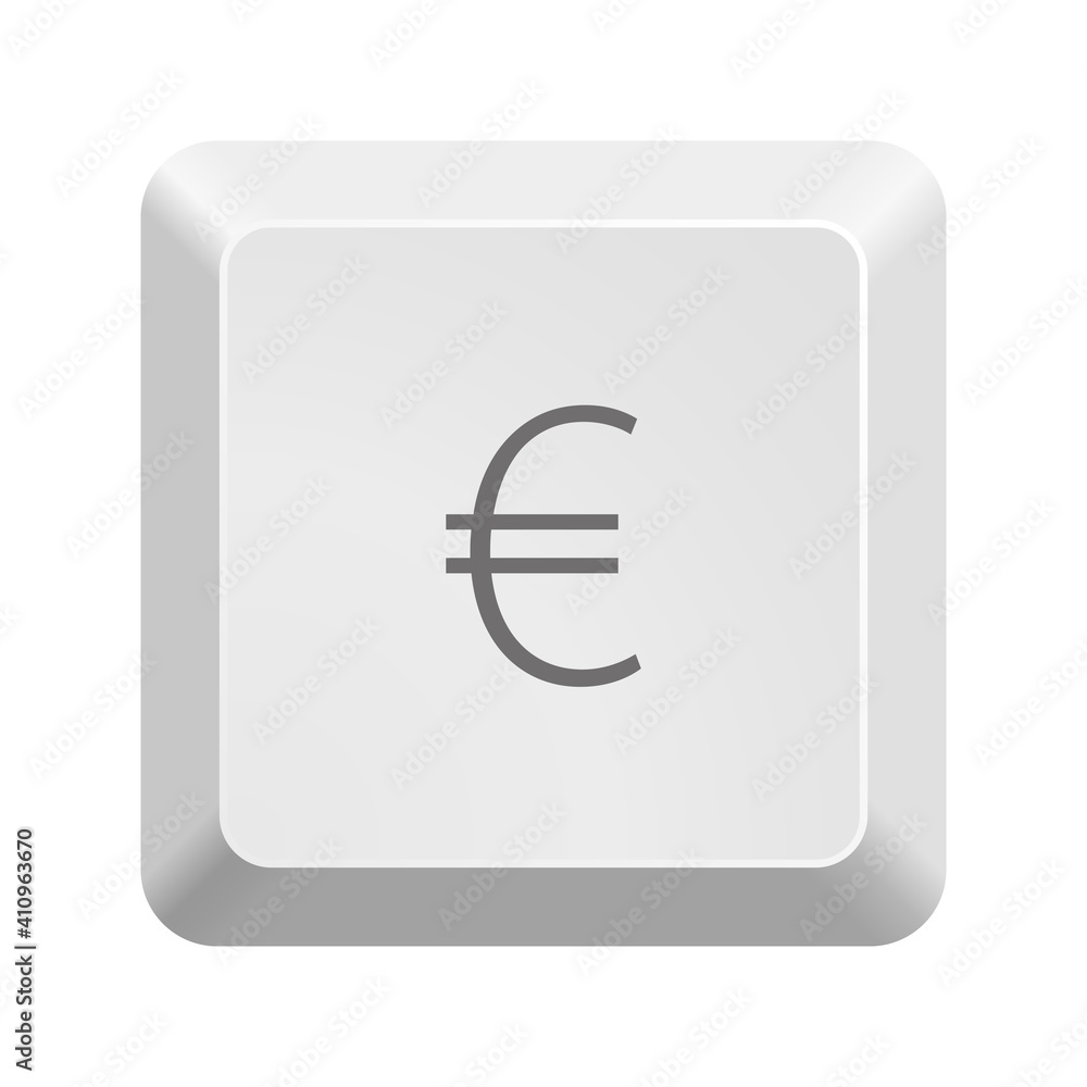 Button with euro symbol . Icon Vector Illustration.