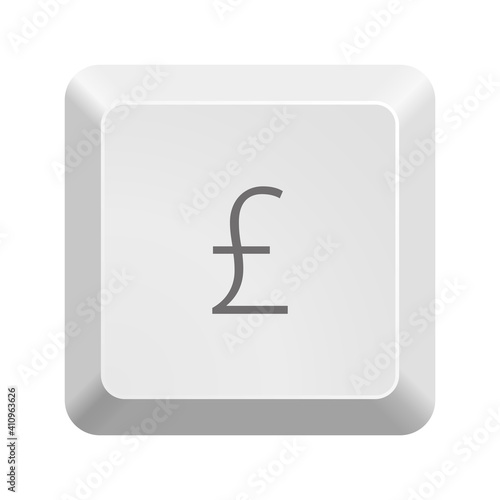 Button with pound sterling symbol . Icon Vector Illustration.