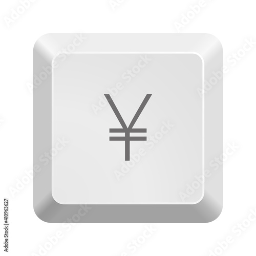 Button with yen symbol . Icon Vector Illustration.