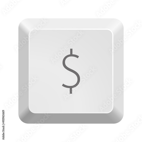 Button with dollar symbol. Icon Vector Illustration.