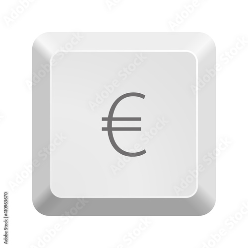 Button with euro symbol . Icon Vector Illustration.