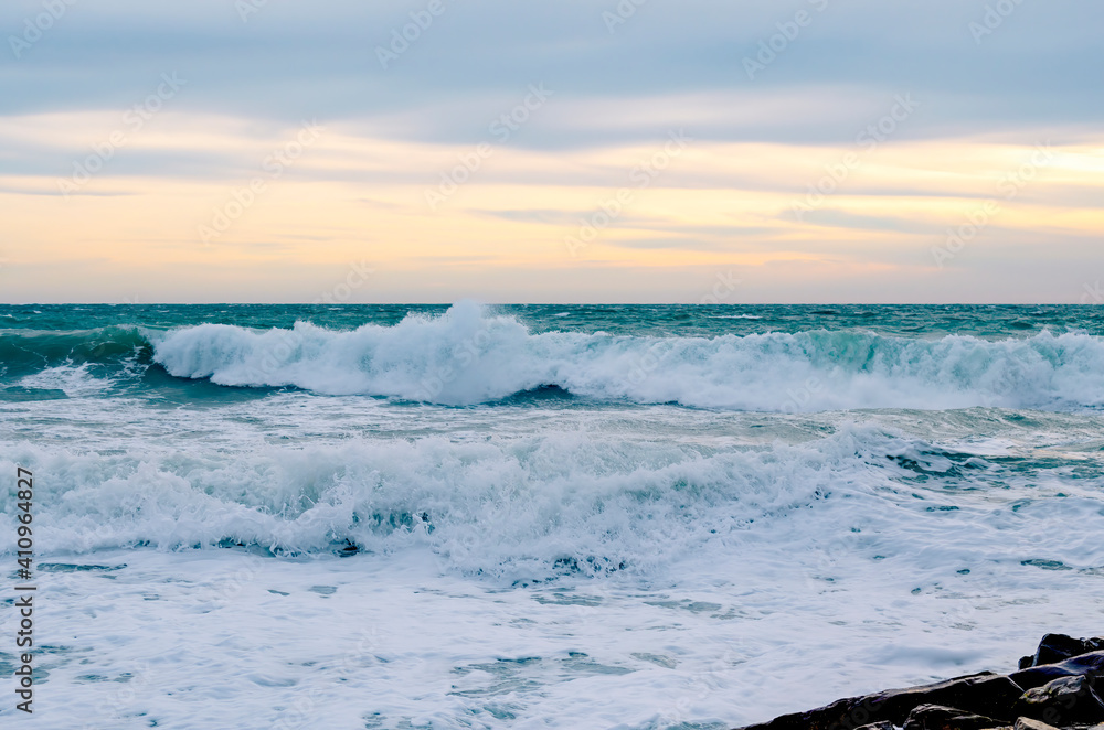 Fototapeta premium Splashing wave on the Black sea.