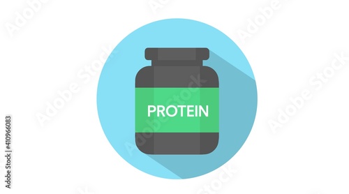 Vector Isolated Illustration of a Protein Whey Bottle. Flat Protein Bottle Icon