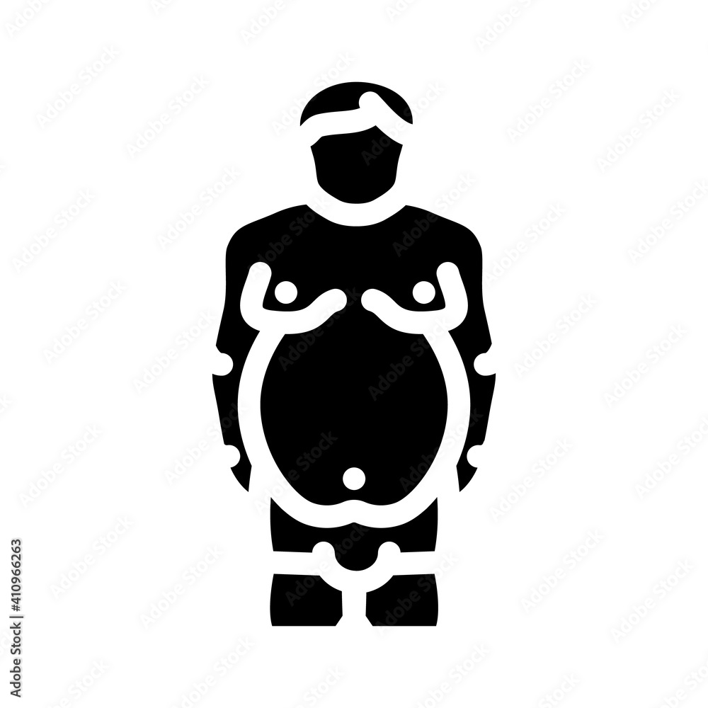 Fototapeta premium overweight prople glyph icon vector illustration flat
