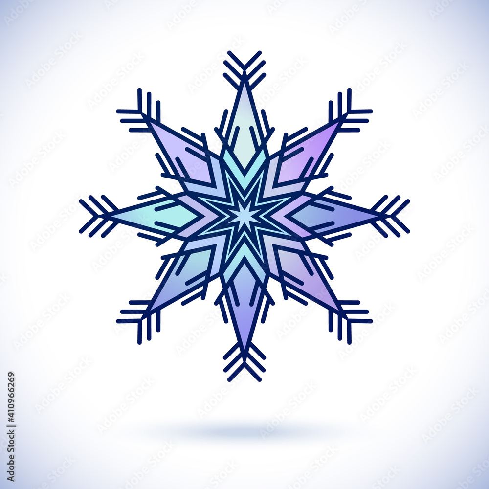 Snowflake blue round ornament Mandala vector Snowflake blue round ornament Mandala vector