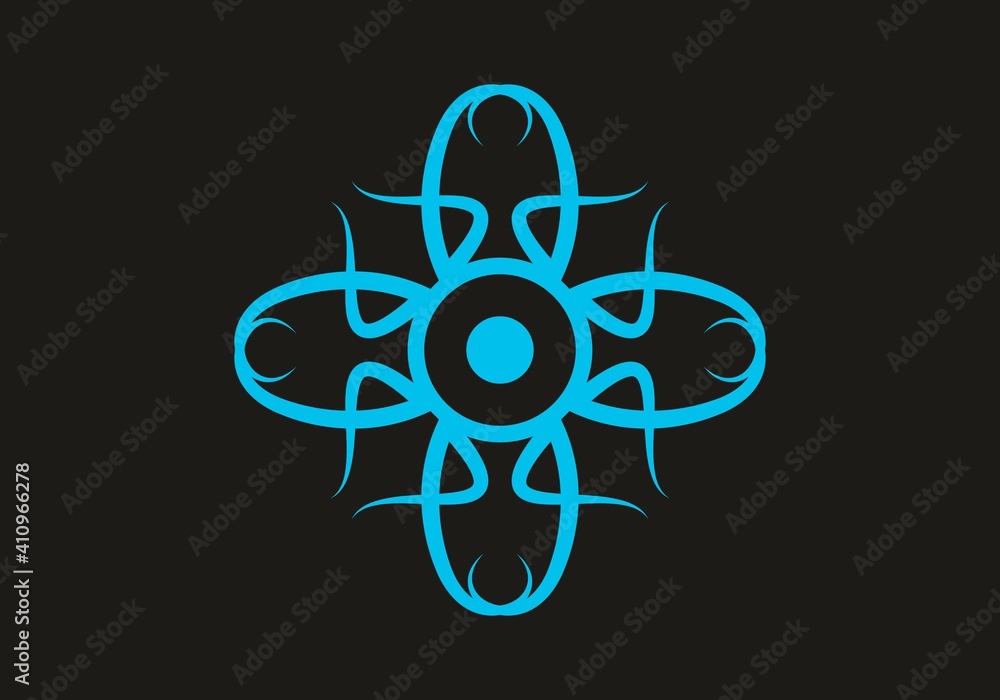 Blue cross symbol or ornament vector Blue cross symbol or ornament vector