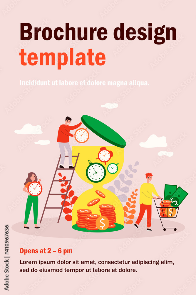 Tiny rich people bringing clocks to hourglass isolated flat vector illustration. Cartoon watches transformed into money. Time management, business and wealth concept Tiny rich people bringing clocks to hourglass isolated flat vector illustration. Cartoon watches transformed into money. Time management, business and wealth concept
