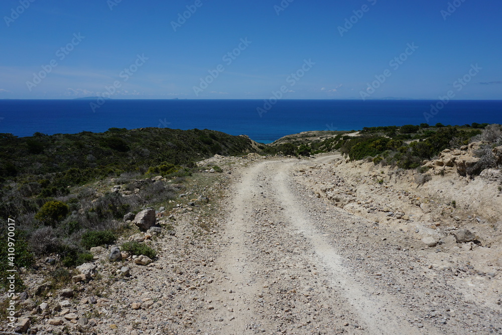 the hike to the Kavo Paradiso Beach in Vigles Agrielia Thymianos Richtis Panagia Styloti, Kos Island, Greece, May the hike to the Kavo Paradiso Beach in Vigles Agrielia Thymianos Richtis Panagia Styloti, Kos Island, Greece, May
