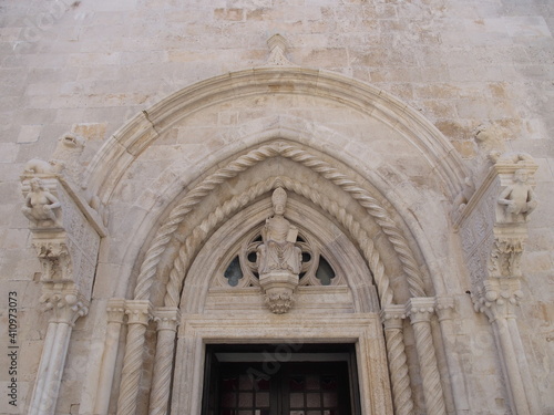 Entrance portal of the Cathedral Sveti Marco in Korcula  Croatia 