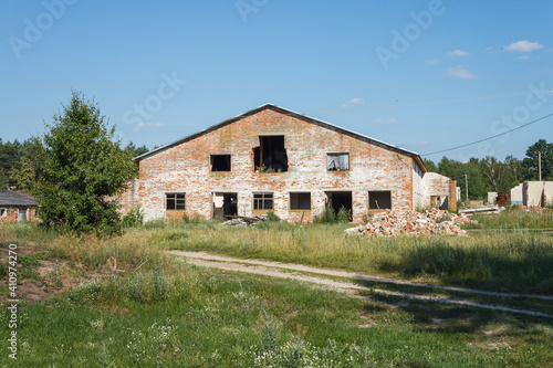 Ruins of an old farm among bushes and trees © Roman