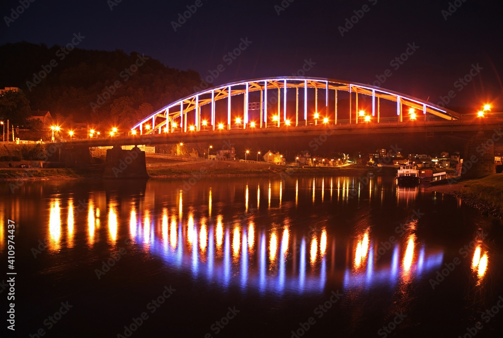 Tyrsuv bridge over Labe river in Decin. Czech Republic Tyrsuv bridge over Labe river in Decin. Czech Republic