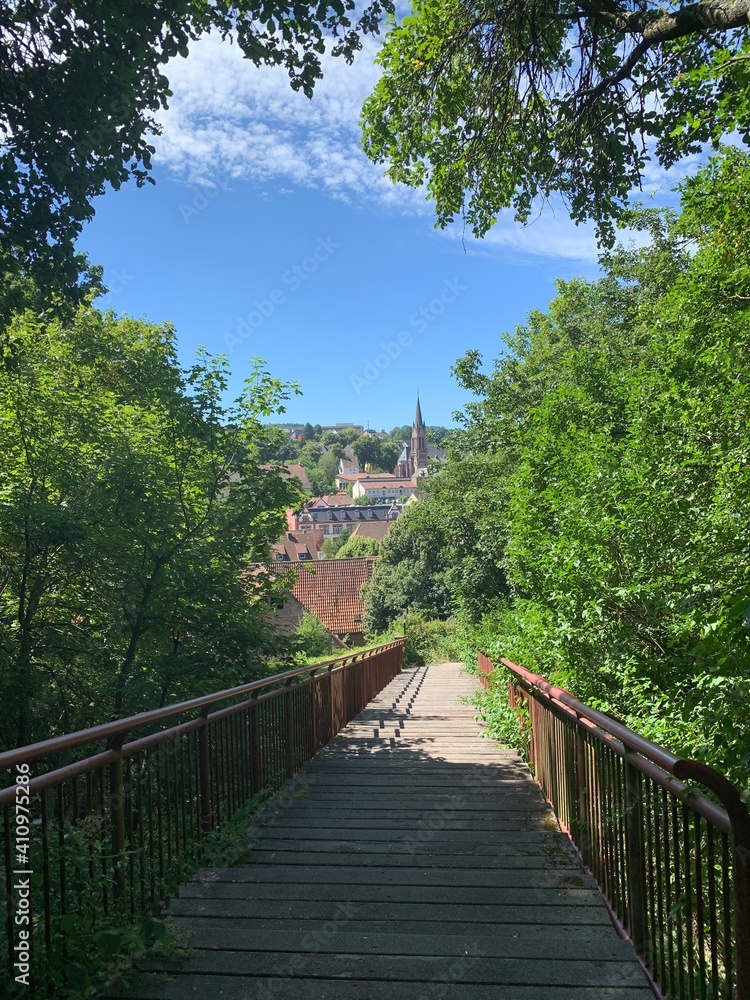 wooden bridge over the river