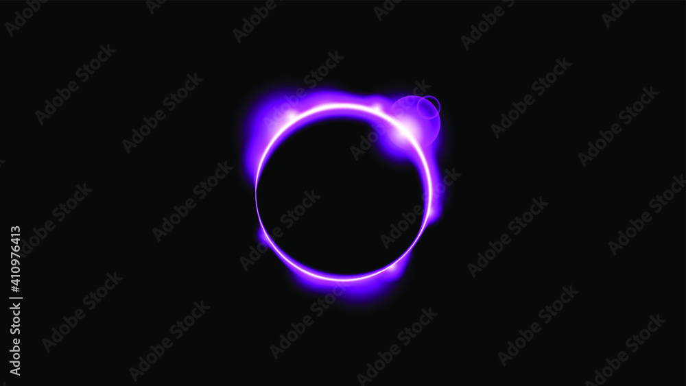 Sun Eclipse Purple Fire Dark Background Vector Moon Design Style Space Science Glow Light Sun Eclipse Purple Fire Dark Background Vector Moon Design Style Space Science Glow Light