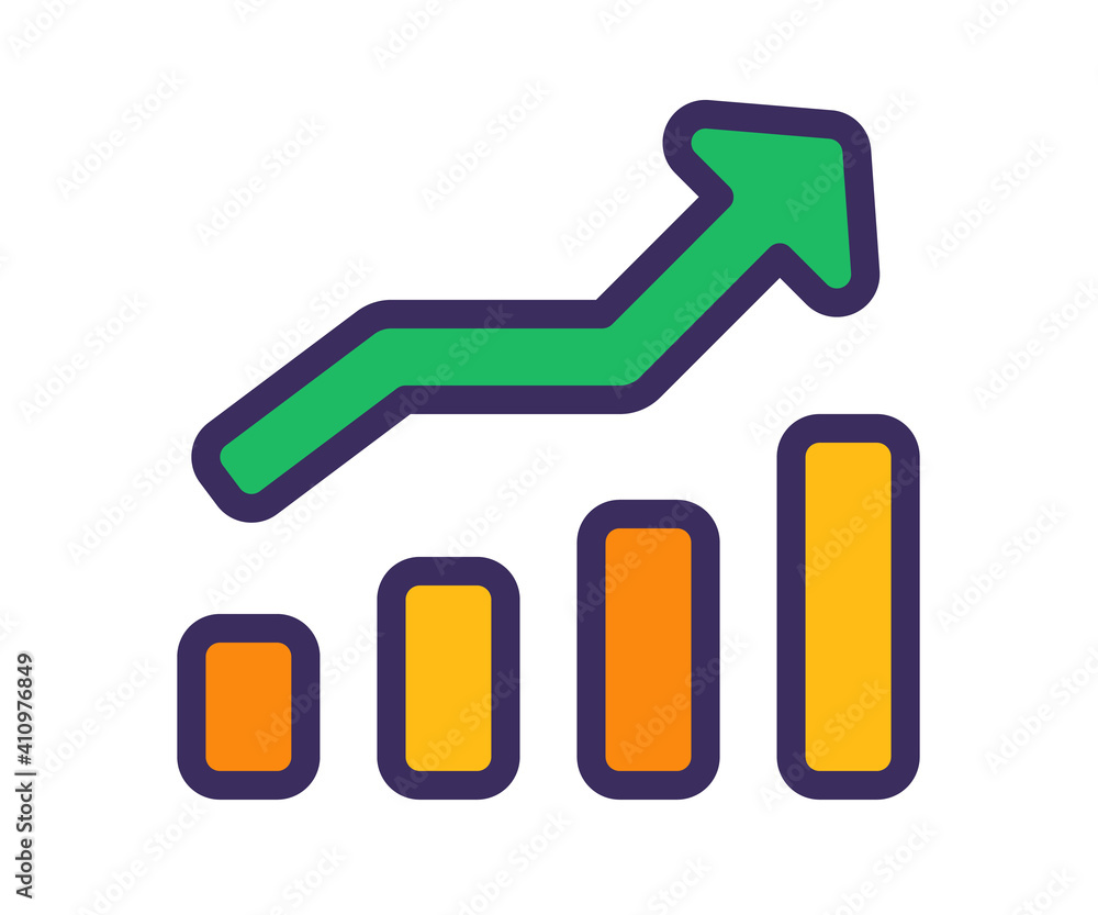 growth increase profit single isolated icon with filled line style growth increase profit single isolated icon with filled line style