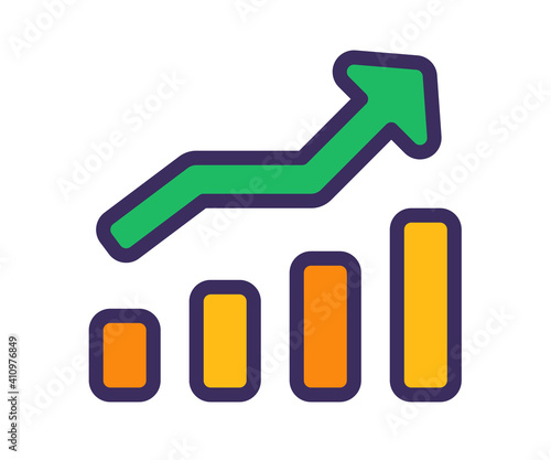 growth increase profit single isolated icon with filled line style