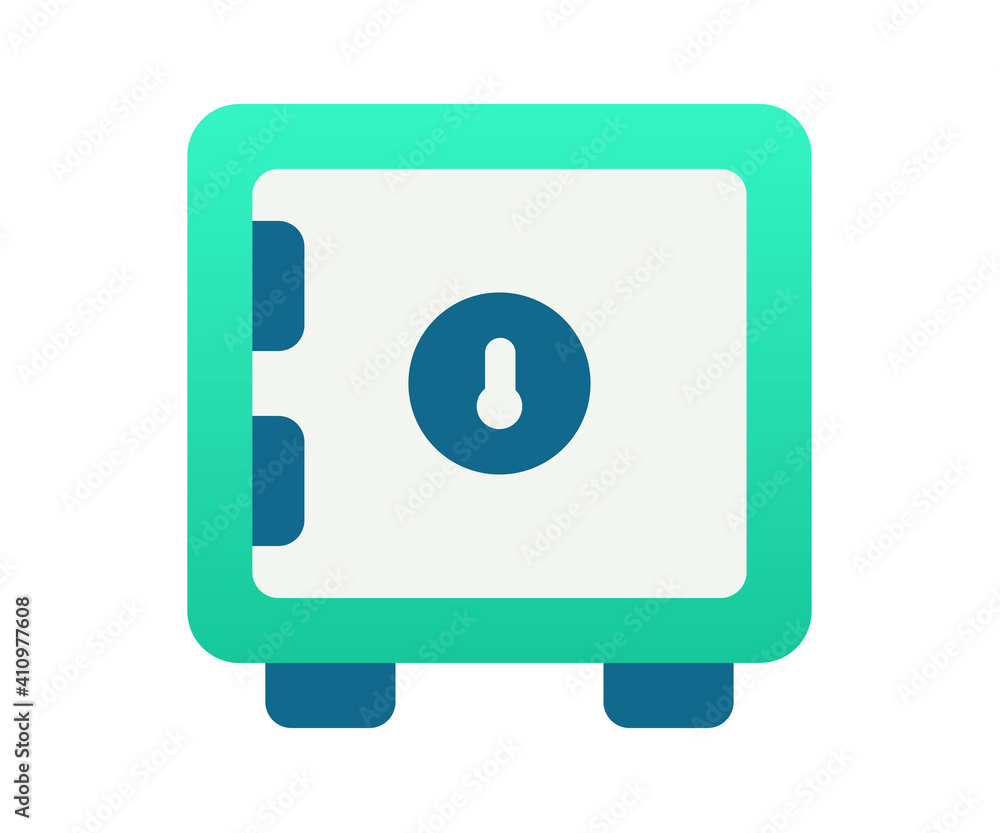 secure storage safe box single isolated icon with gradient style secure storage safe box single isolated icon with gradient style