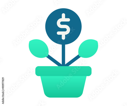 growth investment profit single isolated icon with gradient style
