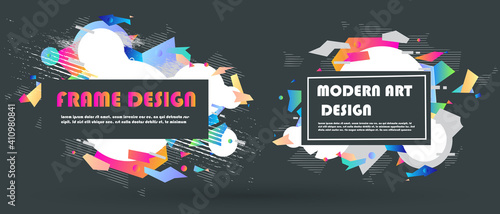 Abstract geometric background, combination of different geometric shapes