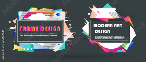 Abstract geometric background, combination of different geometric shapes