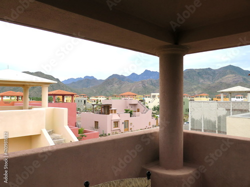 the view from the balcony of a villa in the Villages of Loreto Bay in Baja California Sur in the month of January, Mexico