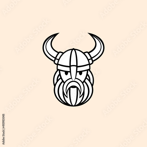 Vector illustration of God Odin Viking with Helmet, 
Armor on the White background. Hand-drawn illustration 
for mascot sport logo badge label sign poster 
emblem patch t-shirt printing. Vector Logo
