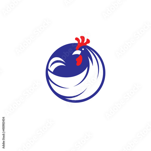 Chicken Logo Cartoon Character. A funny Cartoon Rooster chicken. 
Vector logo illustration.
