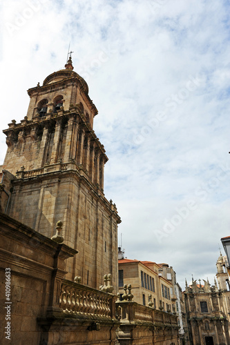 Bell tower of the Saitn Martin Cathedral in Ourense Orense, Galicia, Spain photo