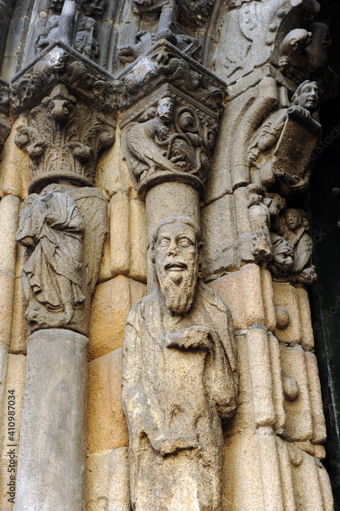 Portada Norte Septentrional Catedral de San Martín en Ourense Orense, Galicia, España