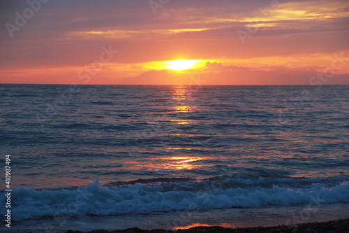 sunset over the sea