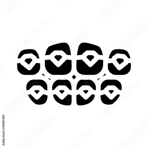 onlays on teeth glyph icon vector illustration
