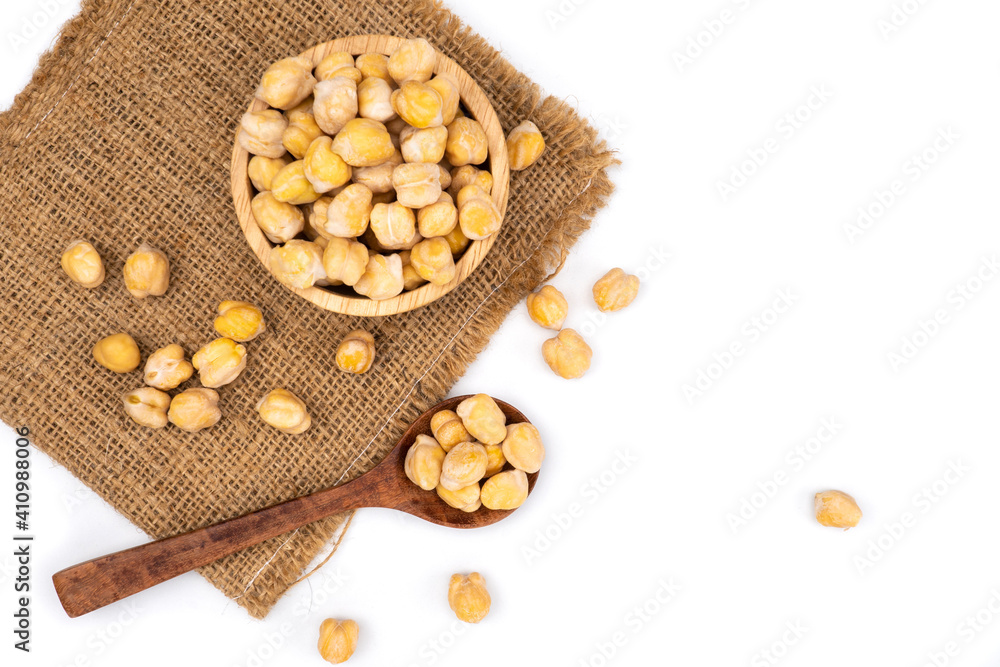 Top view of boiled chickpeas Top view of boiled chickpeas