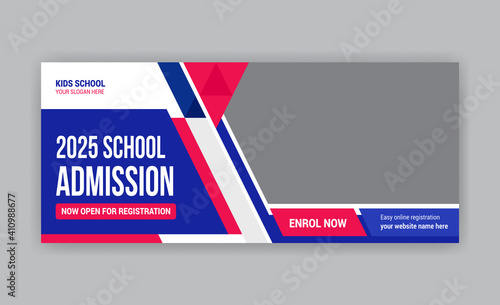 School admission social media timeline cover and web banner template