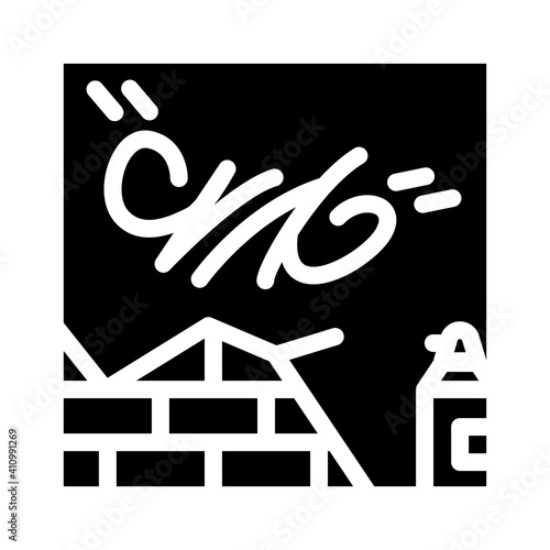 graffiti on wall glyph icon vector illustration