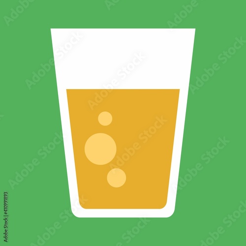 Glass of soda, color vector icon. Vector illustration on a colored background.